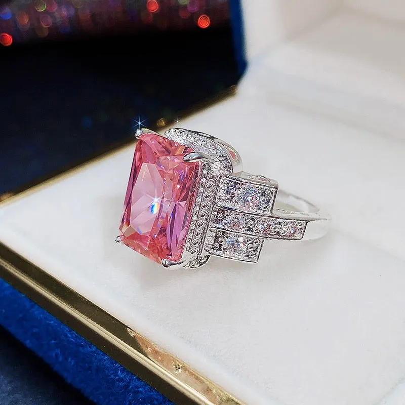 Aristocratic Party Rings for Women Brilliant Zirconia Delicate Anniversary Gift Temperament Female Accessories Jewelry