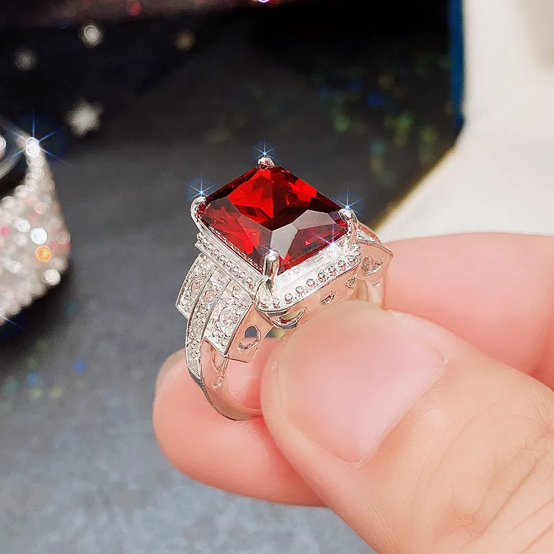 Aristocratic Party Rings for Women Brilliant Zirconia Delicate Anniversary Gift Temperament Female Accessories Jewelry