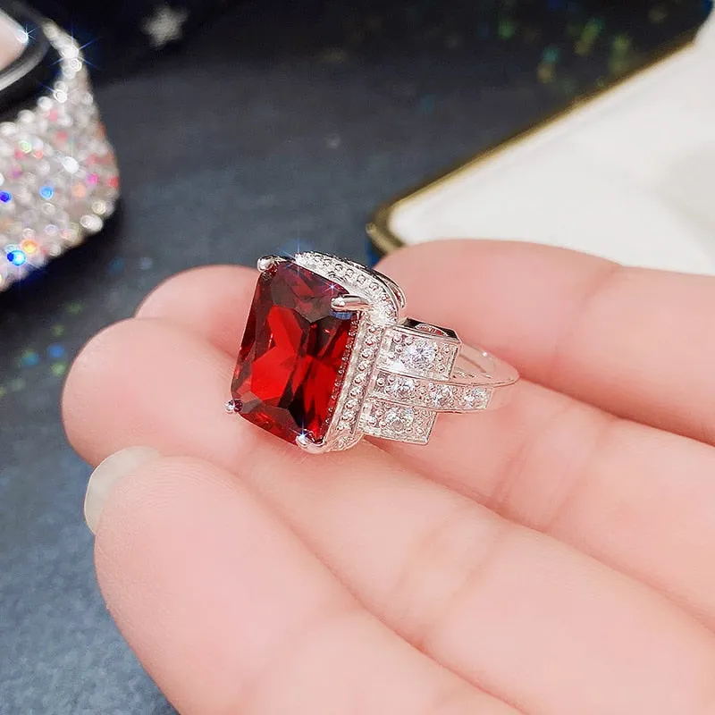 Aristocratic Party Rings for Women Brilliant Zirconia Delicate Anniversary Gift Temperament Female Accessories Jewelry