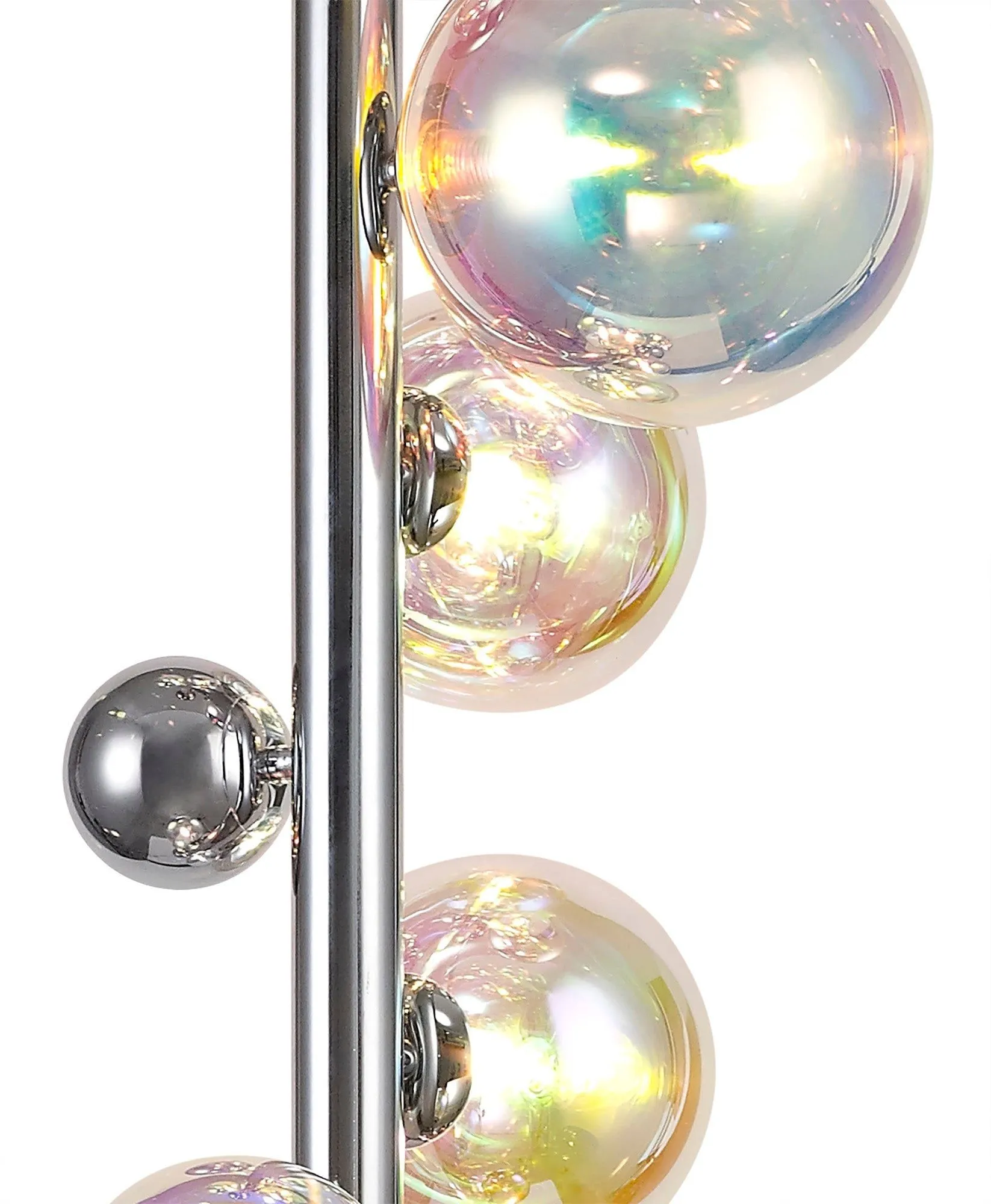 Austin Floor Lamp, 8Lt x G9, Copper & Opal/Polished Chrome & Iridescent/Polished Chrome & Black, Smoked Glass IP20