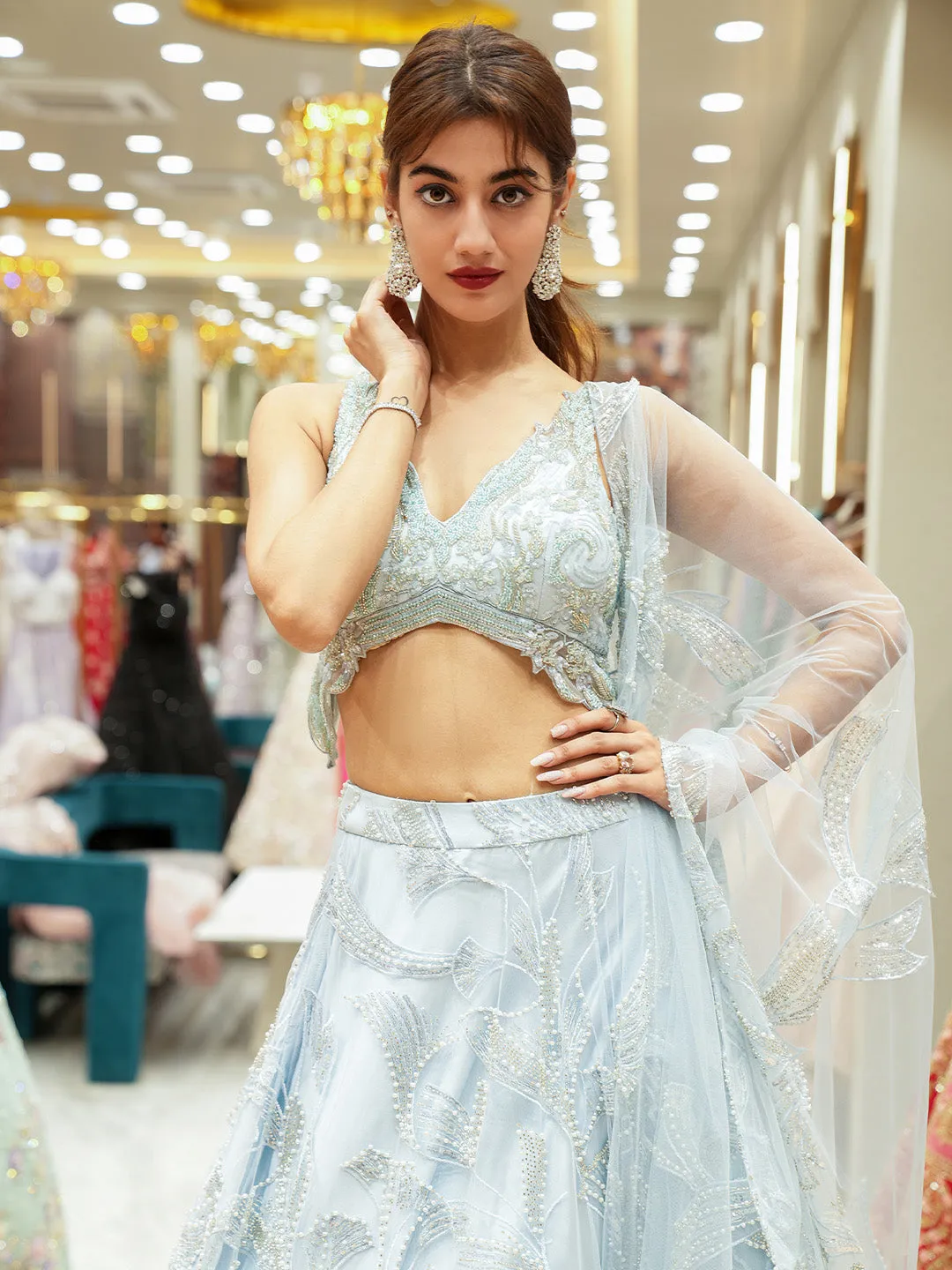 Azure Light Blue Lehenga Set