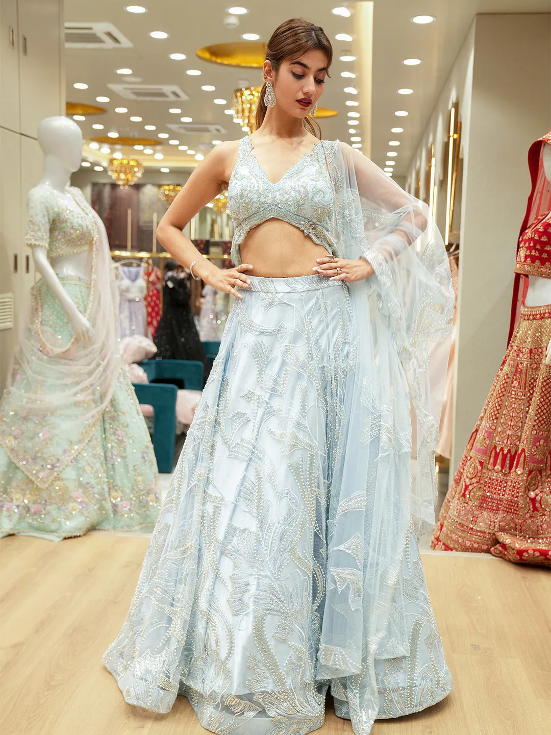 Azure Light Blue Lehenga Set