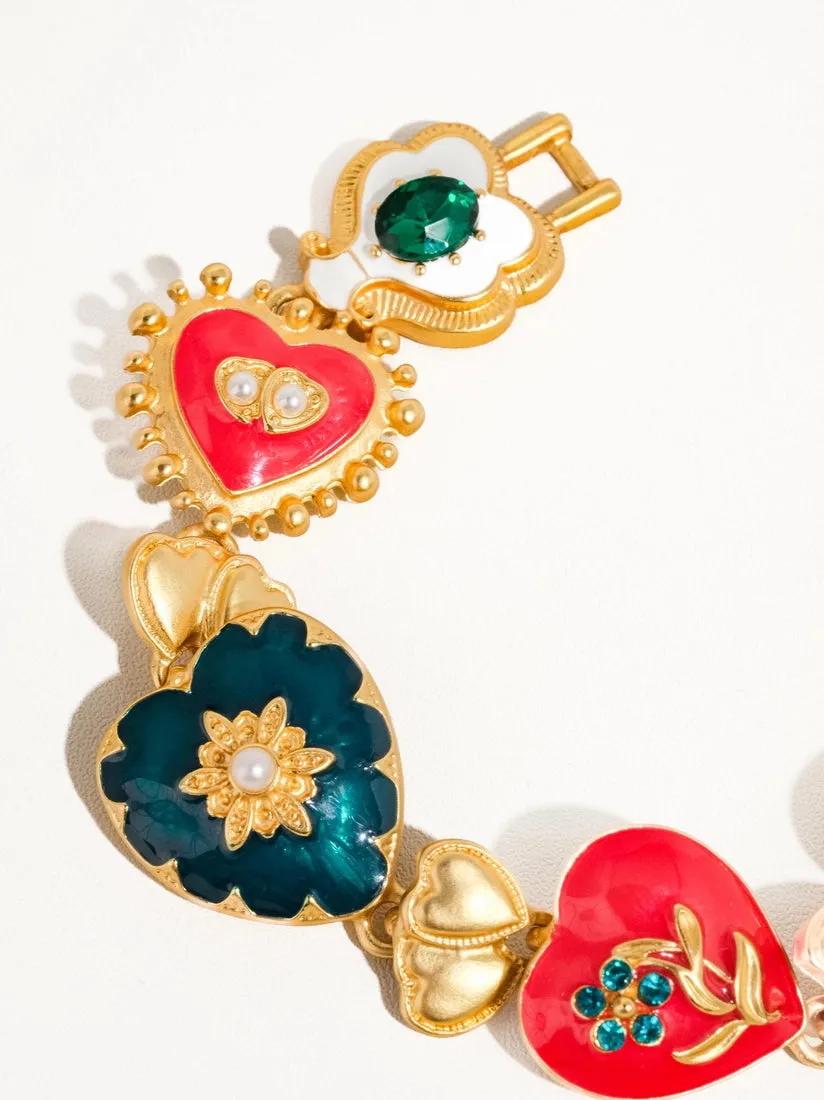 Baroque Heart Multi-Color Bracelet