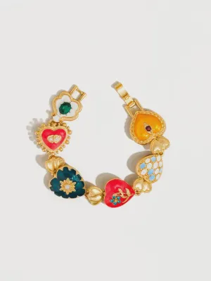 Baroque Heart Multi-Color Bracelet