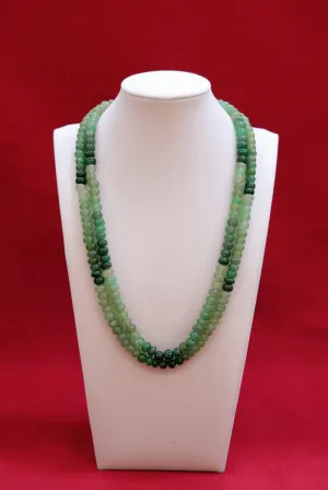 Beryl Shaded Emerald Beads Necklace (D1061)