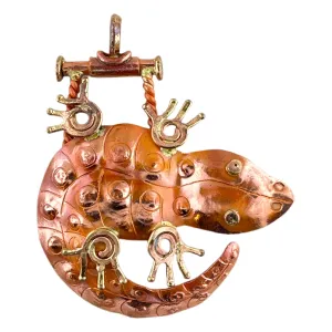 Big Copper Lizard Pendant