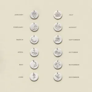Birth Flower Necklaces in Silver