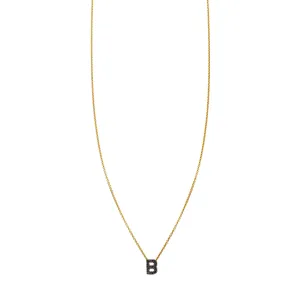 Black Diamond Initial Necklace