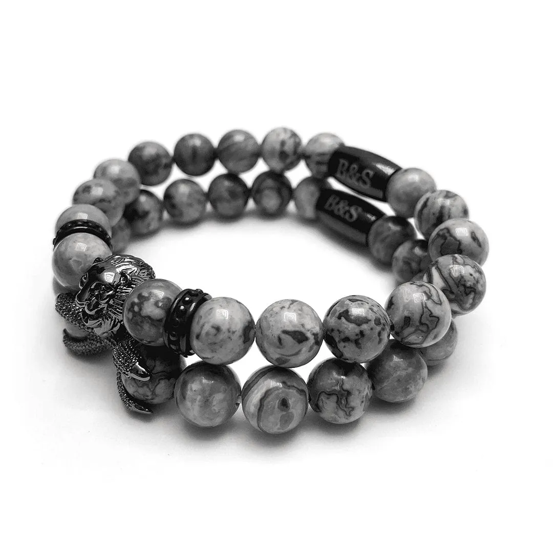 Black Lion & Grey Stones Set