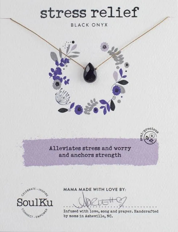 Blk Onyx Soul-Full of Light Necklace Stress Relief - SFOL16