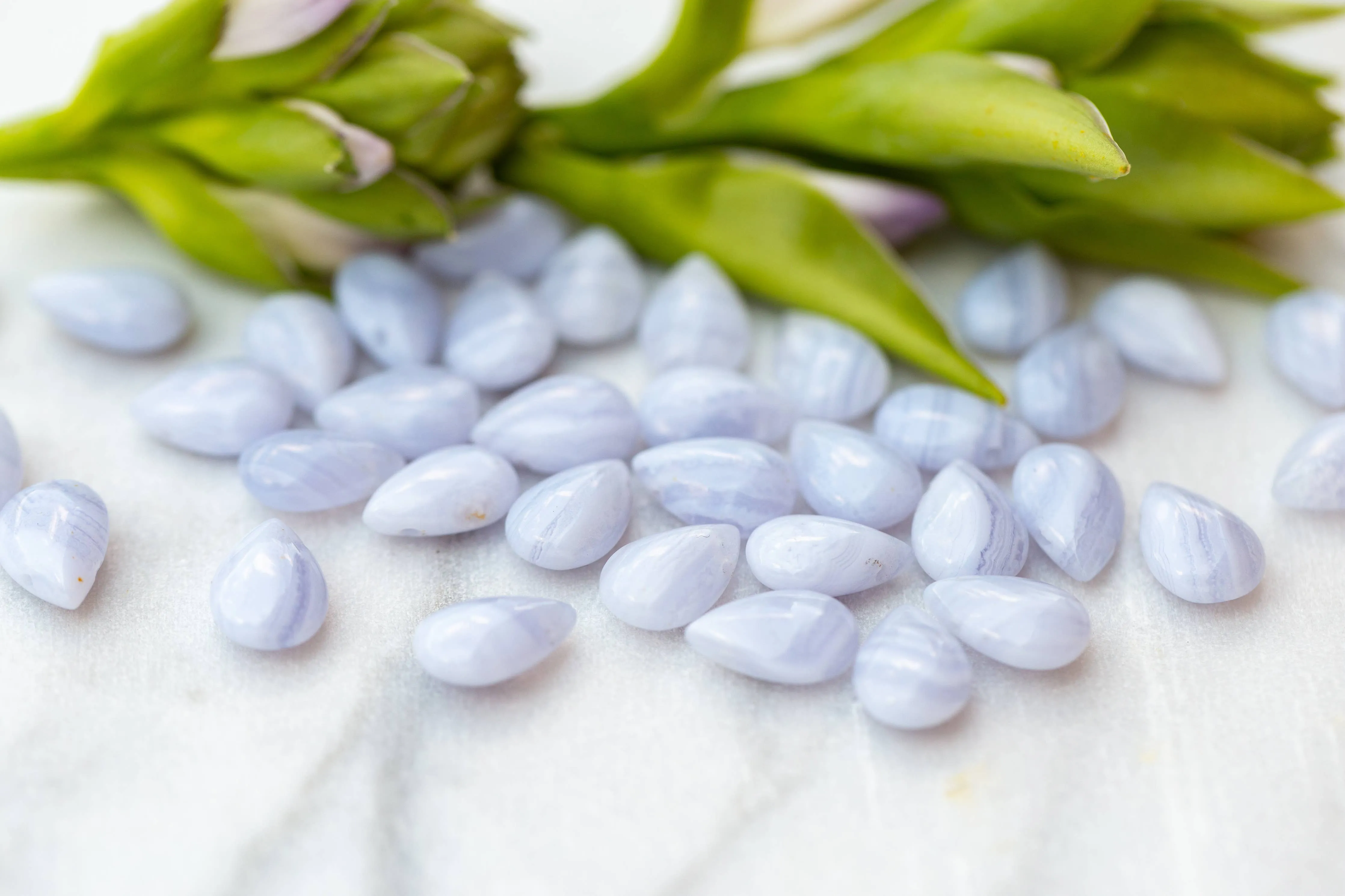Blue Lace Agate Seed Necklace for Confidence - SEED03