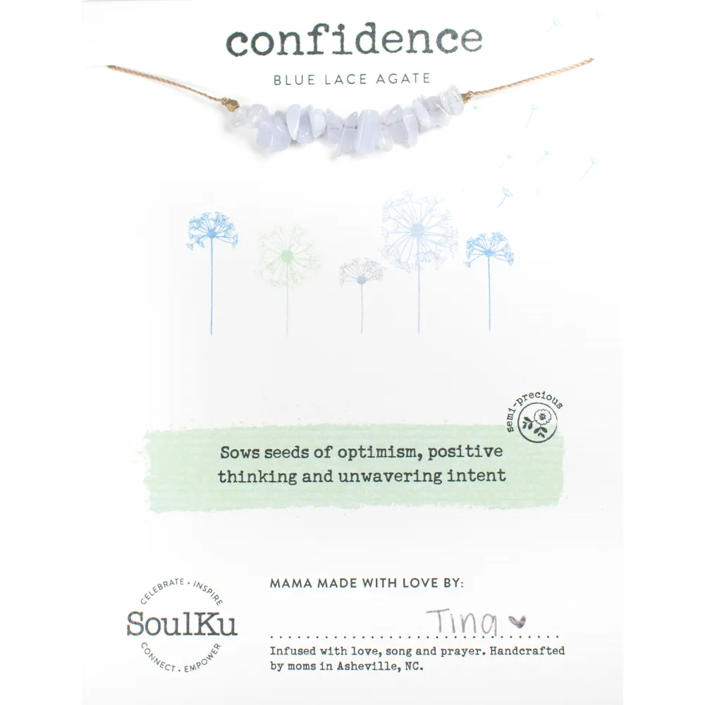 Blue Lace Agate Seed Necklace for Confidence - SEED03