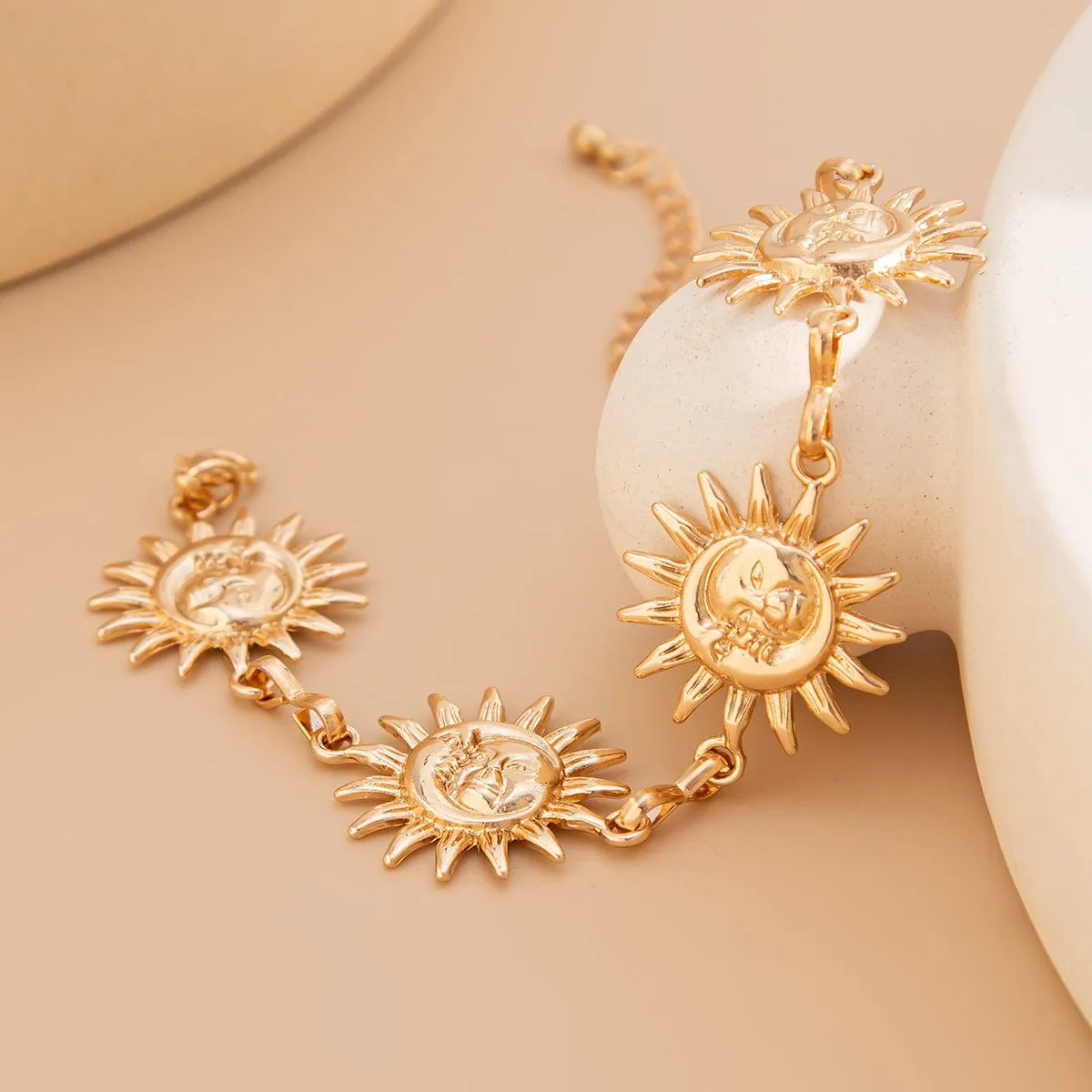 Boho Gold Silver Plated Sun Anklet