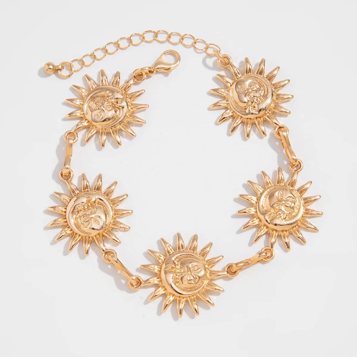 Boho Gold Silver Plated Sun Anklet