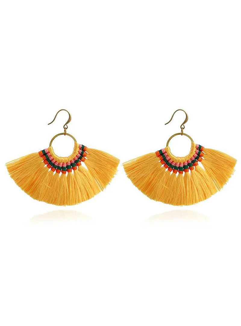 Boho Tassel Earrings Handmade Long Earring