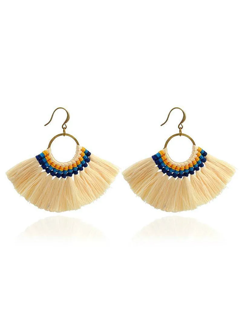 Boho Tassel Earrings Handmade Long Earring