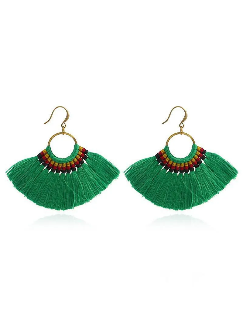 Boho Tassel Earrings Handmade Long Earring