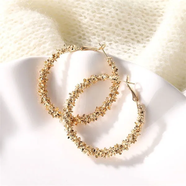 Braided Unique Hoop Earrings.