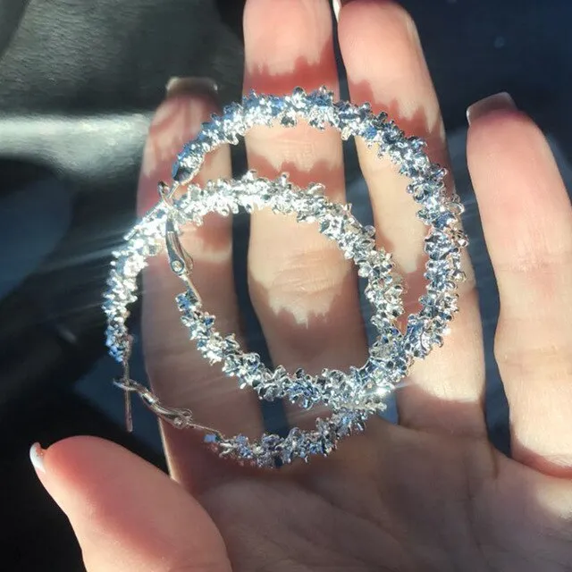 Braided Unique Hoop Earrings.