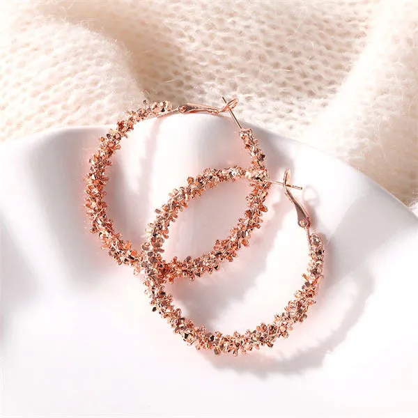 Braided Unique Hoop Earrings.