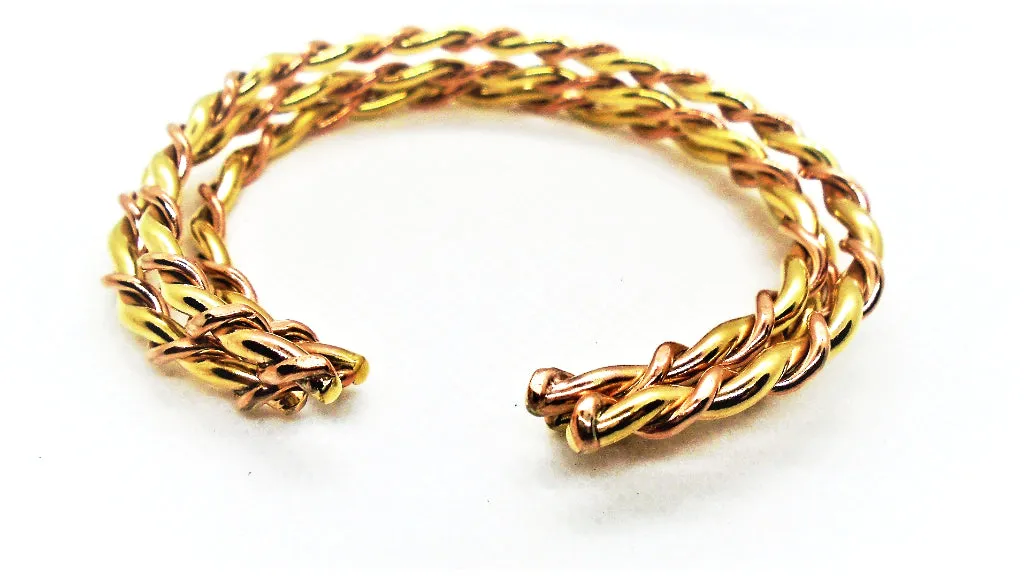 Brass-Copper Handmade Twisted Bracelet Cuff Stackable