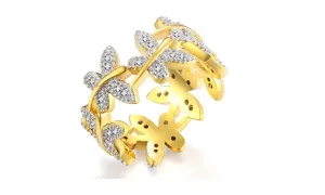 Butterflies Paved Tiny CZ Stone Rings for Women