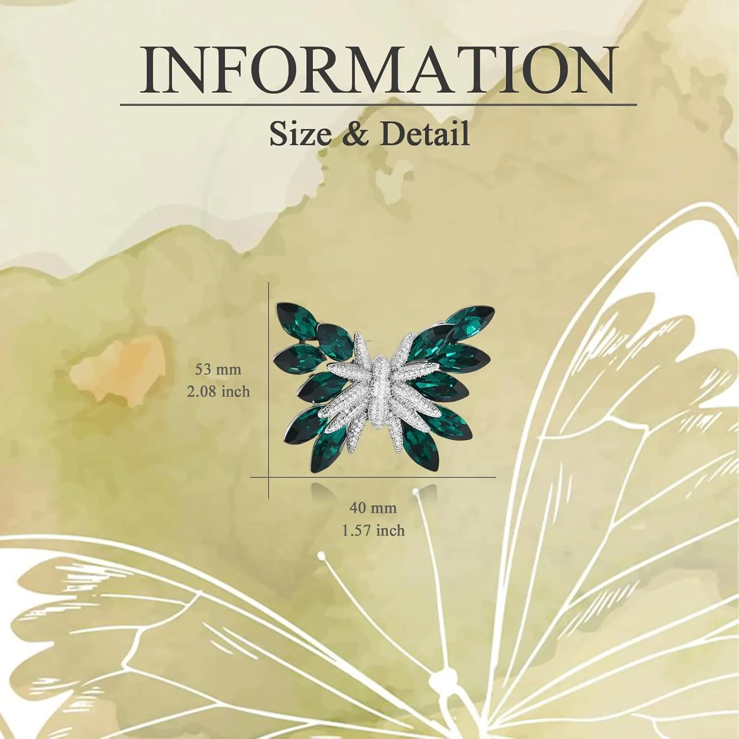 Butterfly Brooches for Women Rhinestone Butterfly Brooch Pin Enamel Butterfly Brooch Gold-plated Lapel Pin Jewelry Gift for Wife Mom Girls