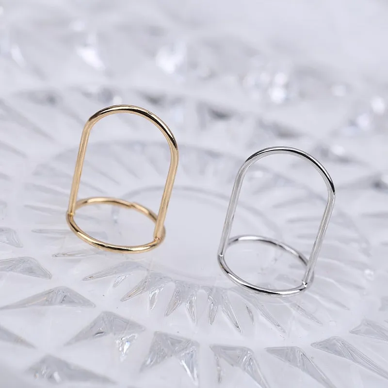Chicmy-Gothic Metal Line Thin Nail Rings Daily Fingertip Protective Cover Trendy Ring
