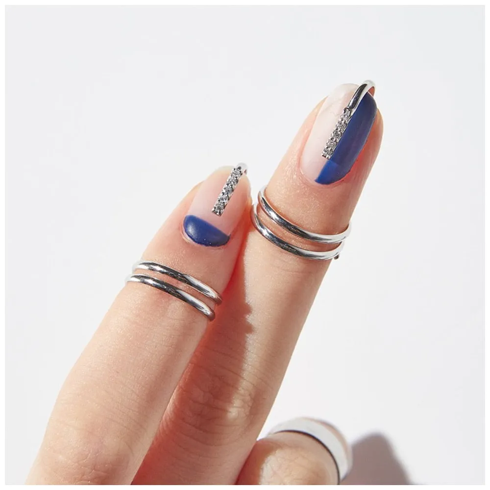Chicmy-Gothic Metal Line Thin Nail Rings Daily Fingertip Protective Cover Trendy Ring