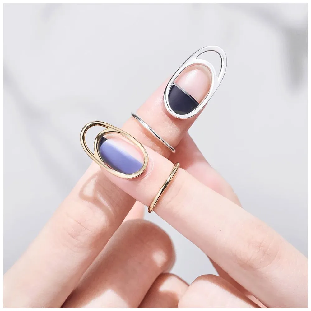 Chicmy-Gothic Metal Line Thin Nail Rings Daily Fingertip Protective Cover Trendy Ring