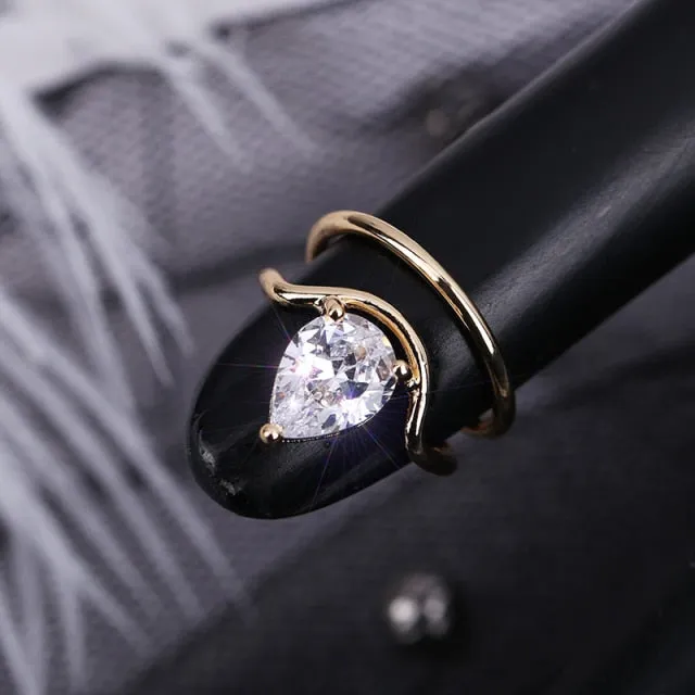 Chicmy-Gothic Metal Line Thin Nail Rings Daily Fingertip Protective Cover Trendy Ring