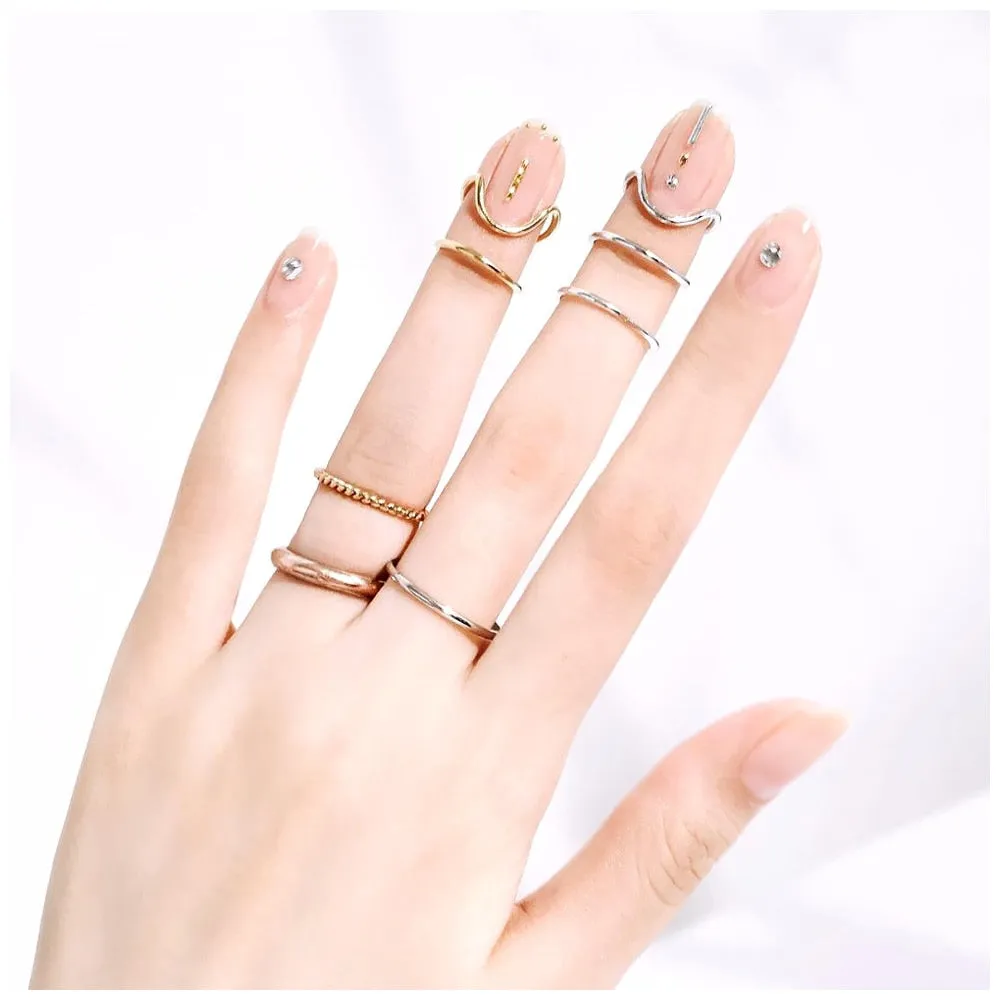 Chicmy-Gothic Metal Line Thin Nail Rings Daily Fingertip Protective Cover Trendy Ring