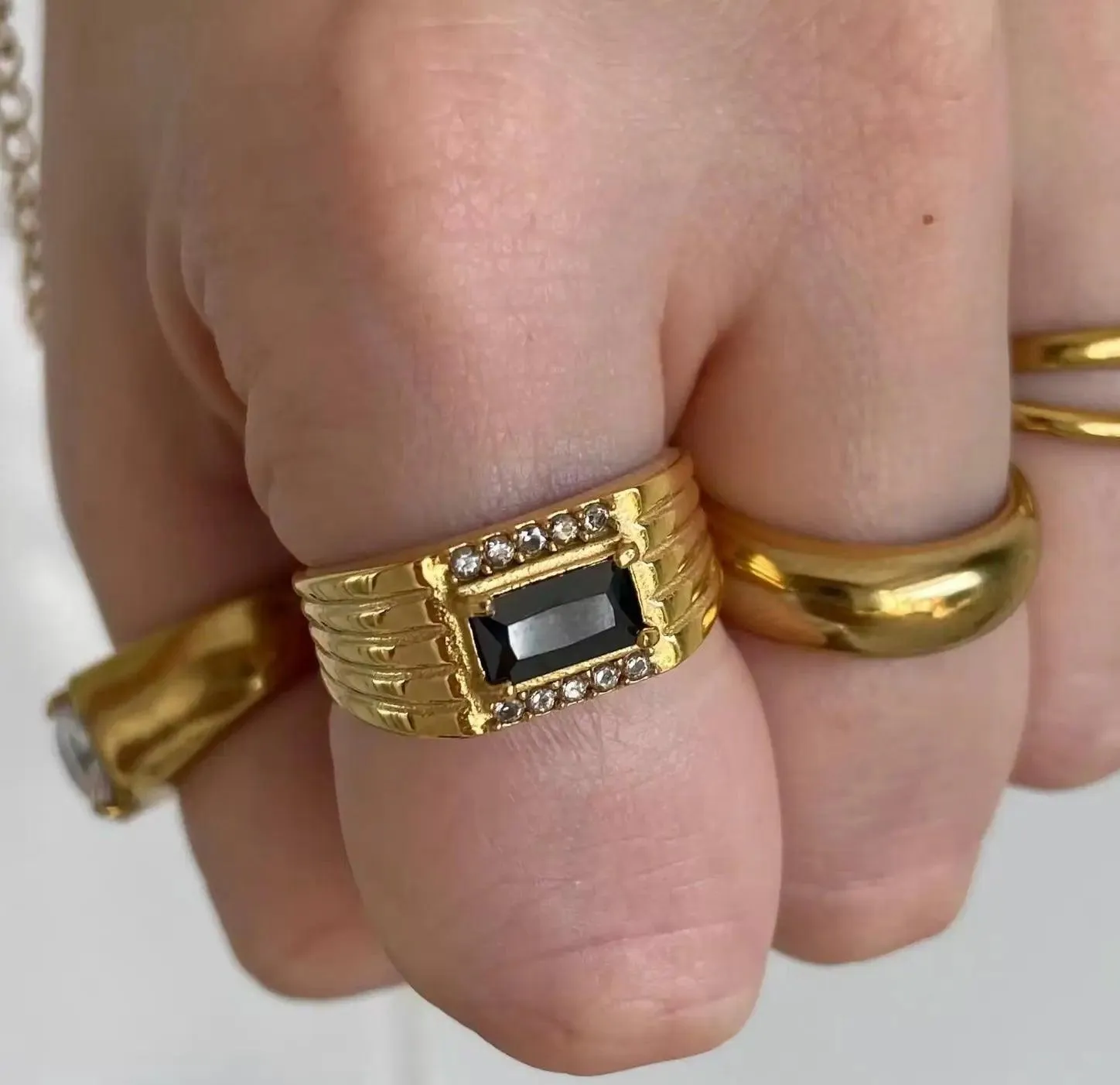 Chloe Black Crystal Ring