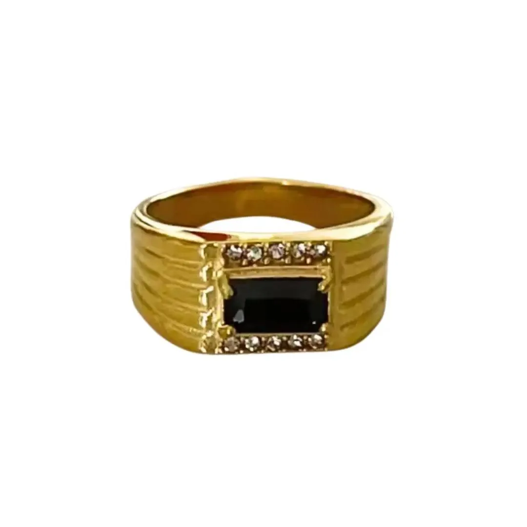 Chloe Black Crystal Ring