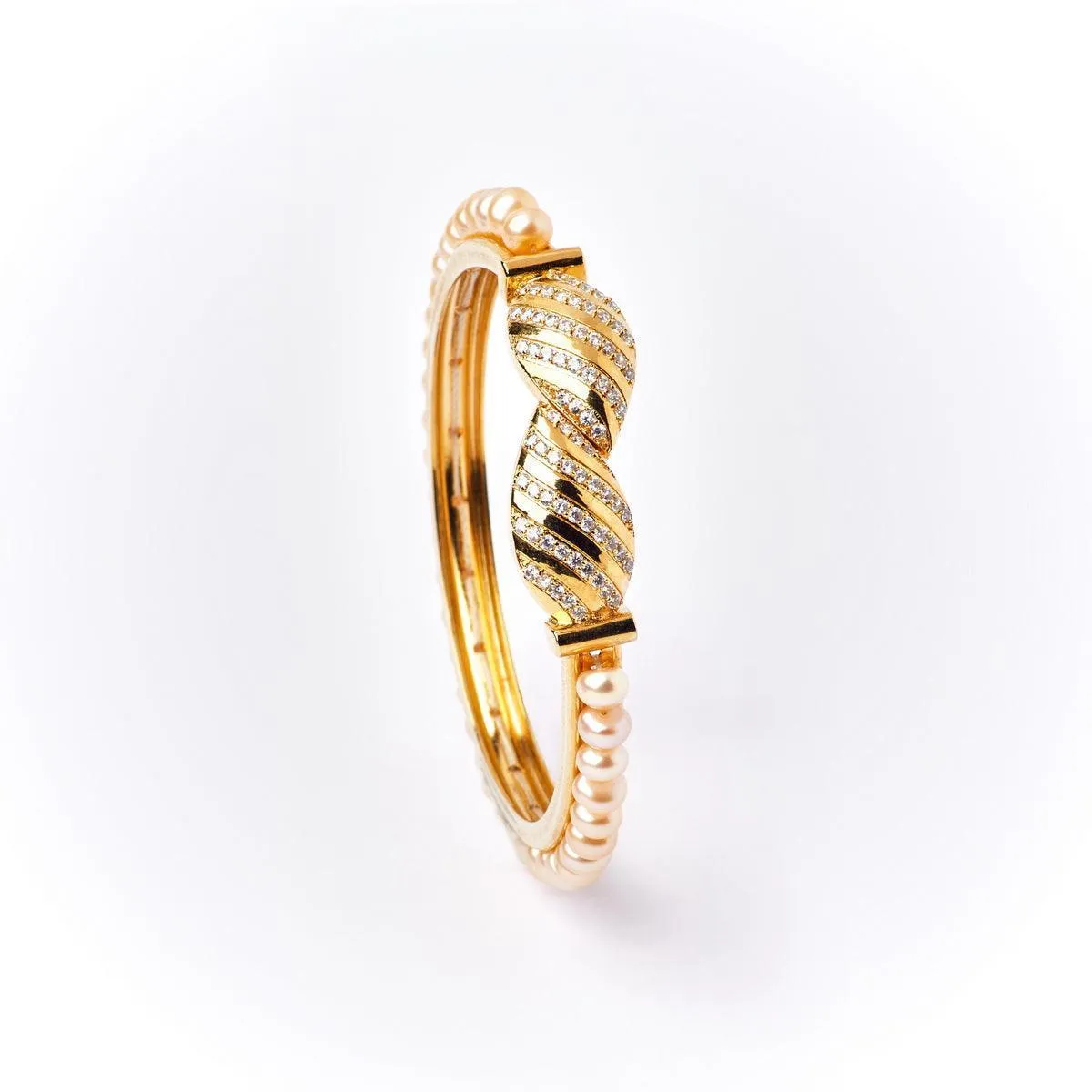 Classy Pink Pearl Bangle