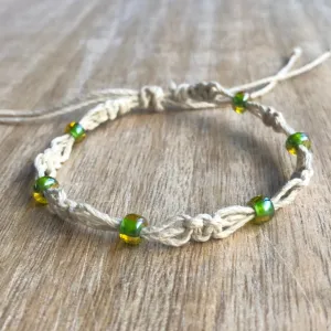 Clearwater Green Bead Hemp Anklet
