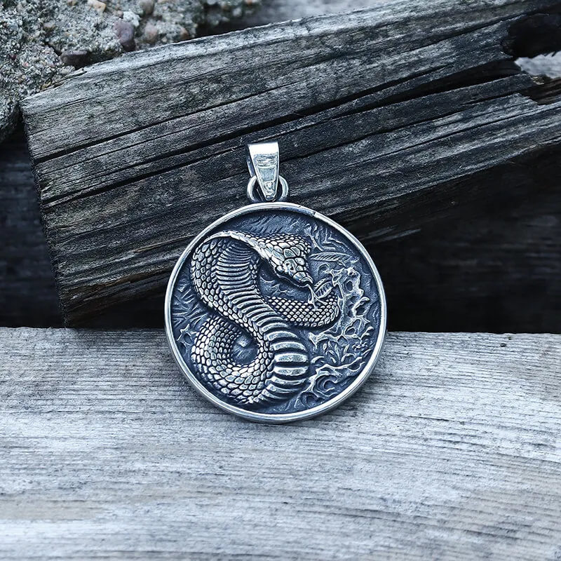 Cobra Stainless Steel Snake Pendant