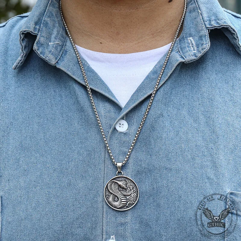 Cobra Stainless Steel Snake Pendant