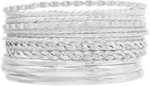 COLORFUL BLING 5-12Pcs Boho Indian Bangles for Women Twisted Chunky Stackable Cuff Bangle Statement Jewelry Handcuffs Wedding Layered Cable Smooth Bracelets Set