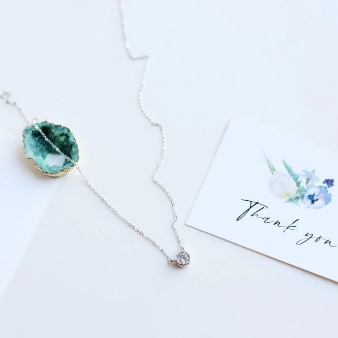 Cubic Zirconia Brilliant Cut Sterling Silver Necklace