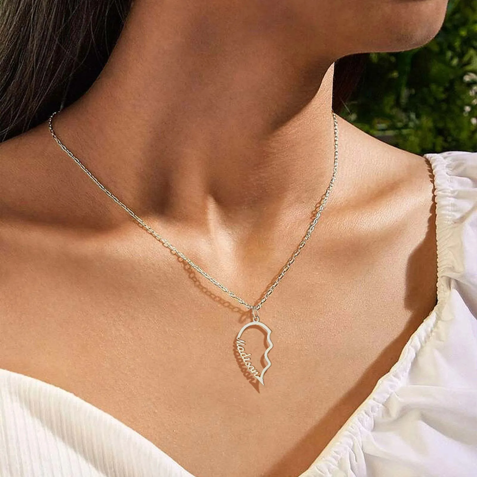 Custom Name Heart Couple Necklaces