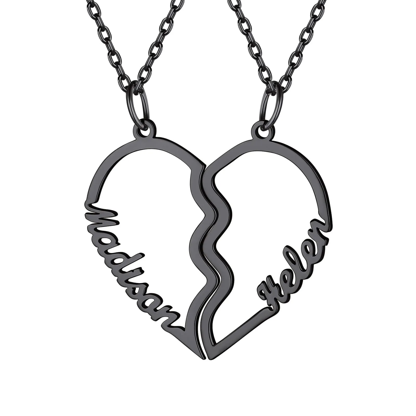 Custom Name Heart Couple Necklaces