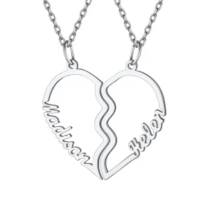 Custom Name Heart Couple Necklaces