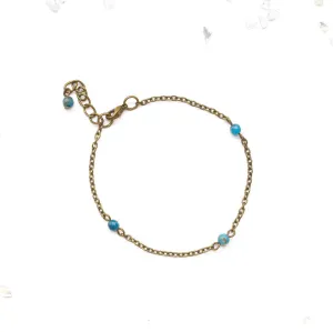 Dainty Beaded Apatite Anklet