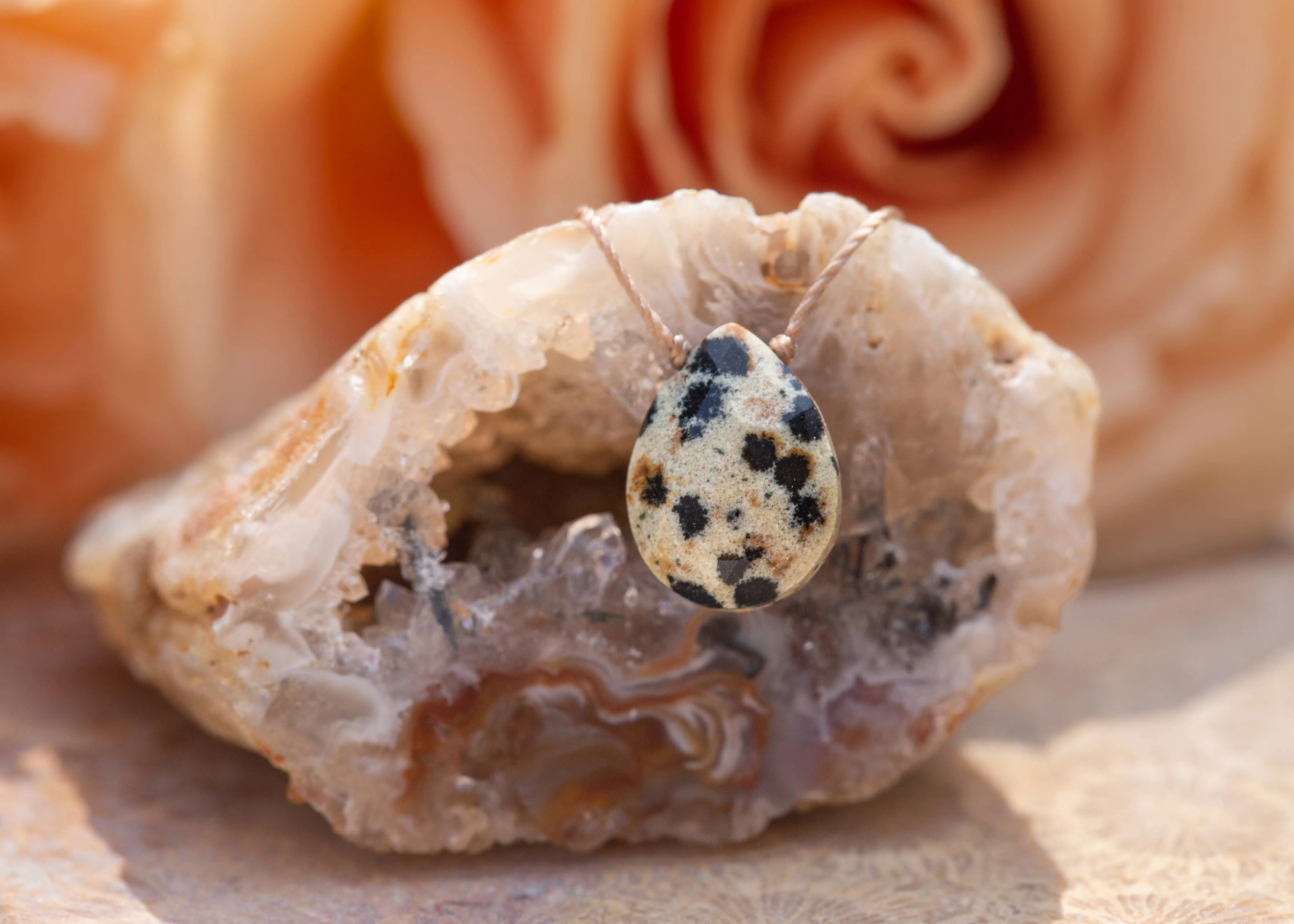 Dalmatian Jasper Soul-Full of Light Necklace for Glee SFOL34