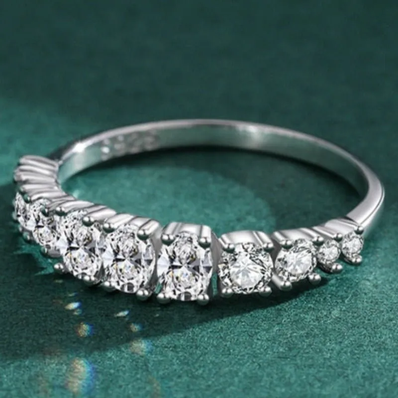 Dazzling Emerald Cut Zircon Ring 925 Sterling For Women Wedding Jewelry