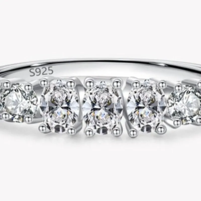 Dazzling Emerald Cut Zircon Ring 925 Sterling For Women Wedding Jewelry