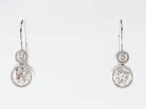 Deco Style Diamond Earrings 1 Carat in Platinum