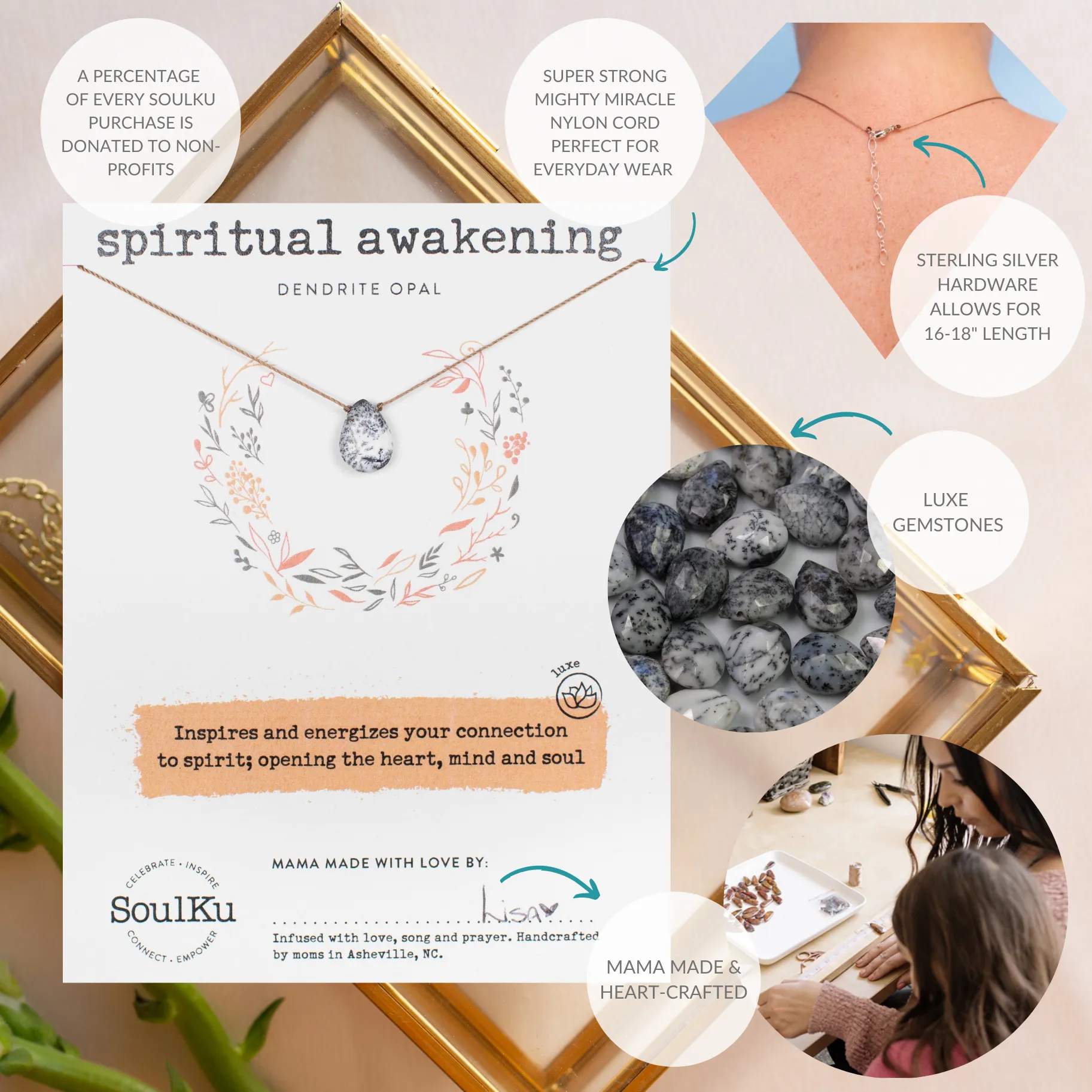 Dendrite Opal Luxe Necklace for Spiritual Awakening OLOVE19
