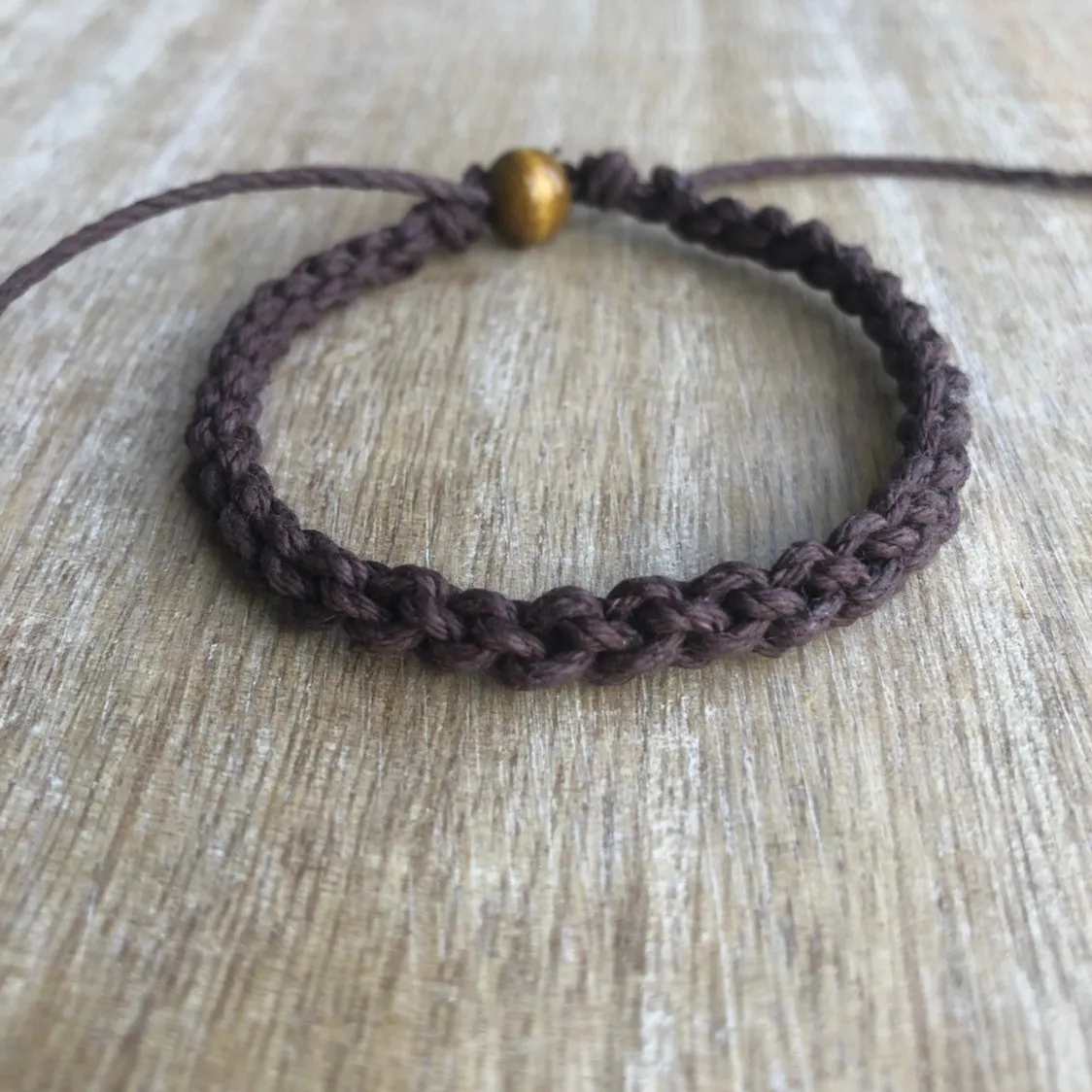 Destin Brown Hemp Anklet Unisex